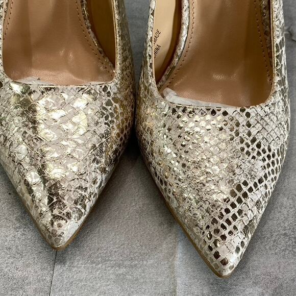NEW YORK & COMPANY Women's Gold Snake Print Cammie Pointed-Toe Mule SZ 6 - Picture 9 of 10